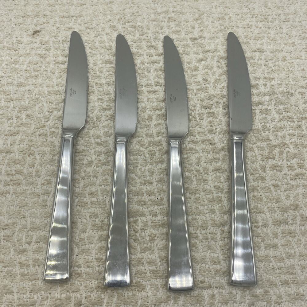 Mikasa LUCIA Stainless Glossy Silverware Flatware Set Of 4 Dinner Knives 9 1/4"